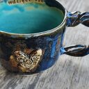 Ręcznie robiony kubek ceramiczny z napisem Wdzięczność