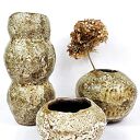 Wazon ceramiczny handmade poLEPIONE - brąz i beż