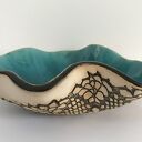 Wywijana koronkowa misa ceramiczna - miska na owoce