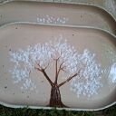 Zestaw talerzy ceramicznych - Drzewa