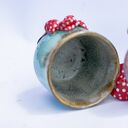 Duży kubek z muchomorem handmade - leśne poszycie, ok. 490 ml, brąz