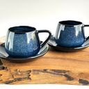 Zestaw dla dwojga - filiżanki ceramiczne beczułka 250 ml Nocne niebo
