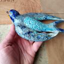 Jaskółka na ścianę z ceramiki - dekoracja handmade