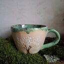 Kubek ceramiczny Białe drzewo - ręcznie robiony, 390 ml