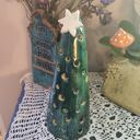 Choinka ceramiczna - lampion 25 cm z motywem Mikołaja