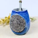 Rezerwacja 2 Naczynie do Yerba Mate | Matero Aztec Blue - 380 ml