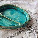 Turkusowy ceramiczny pojemnik na biżuterię - handmade