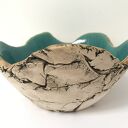 Turkusowa miska ceramiczna dekoracyjna handmade
