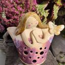 anioł ceramiczny lampion z motylem