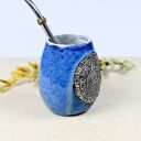 Rezerwacja 2 Naczynie do Yerba Mate | Matero Aztec Blue - 380 ml