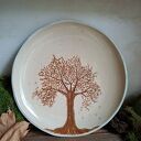 Duży talerz ceramiczny z motywem drzewa
