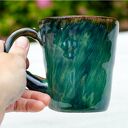 Na zamówienie: duży kubek ceramiczny z koniem 400 ml - black smaragd (szmaragdowy)