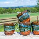 Duży kubek ceramiczny Torfowiska Izery - rękodzieło, ok. 400 ml
