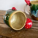 Duży kubek z Muchomorem handmade - Miodna łąka, ok. 490 ml