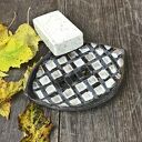 Ceramiczna mydelniczka ręcznie robiona "W kratkę"