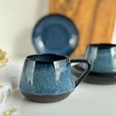 Zestaw dla dwojga: filiżanki ceramiczne beczułka 250 ml - Niebo