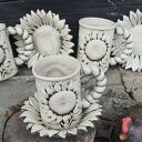 Zestaw słonecznikowy - kubeczki z talerzykiem