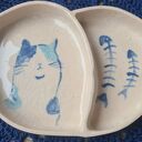 Ceramiczny pojemnik na biżuterię z kotem - ręcznie malowana ceramika