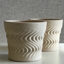 Doniczka ceramiczna - osłonka drukowana 3D z gliny (beż)