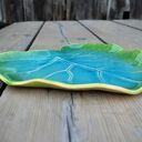Patera dekoracyjna - liść ceramiczny (talerz ozdobny)