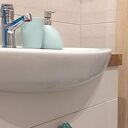 Komplet 2 ceramicznych uchwytów z turkusowymi ptaszkami do szuflad
