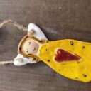 Mały ceramiczny aniołek - ręcznie robiona zawieszka