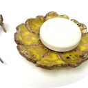 Ceramiczna mydelniczka Słonecznik - żółta, ręcznie robiona