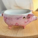 Różowa świnka - ceramiczna miseczka 350 ml handmade