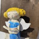 Ceramiczny aniołek na chrzest i komunię - ręcznie robiona pamiątka