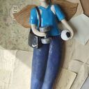 Anioł dla piłkarza - ceramiczna dekoracja do zawieszenia