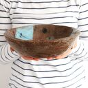 Miska ceramiczna, ciężka, surowa