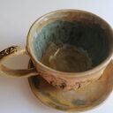 Filiżanka z drzewami do kawy - ceramiczny komplet rękodzieło od Eva Art