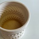 Doniczka ceramiczna - osłonka drukowana 3D z gliny (beż)