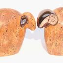 Ceramiczny zestaw „Łowca”: baran i owca - ręcznie malowane szkliwami (12 cm)