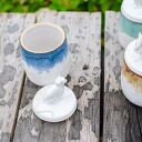 Urokliwa ceramiczna cukiernica z kotem - rękodzieło