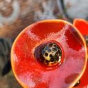 Kwiaty ceramiczne handmade - zestaw 3 szt. szkliwione i wypalane w piecu