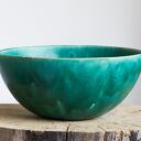 Turkusowa misa ceramiczna na owoce - rękodzieło