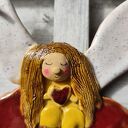Aniołek ceramiczny - zawieszka na chrzest i komunię