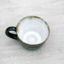Niebanalny duży kubek ceramiczny szmaragdowo-zielony - 420 ml