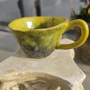 Żółty kubek ceramiczny 200 ml Wolna chwila - prezent dla niej