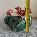 Donica ceramiczna z motywem kwiatów - handmade Wolna Chwila
