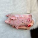 Różowa świnka - ceramiczna miseczka 350 ml handmade