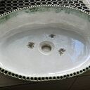 Owalna umywalka ceramiczna „Szarotki” - nablatowa, ręcznie robiona