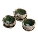 Zestaw trzech doniczek ceramicznych handmade dla kaktusów i sukulentów
