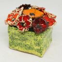 KWIATY CERAMICZNE PIĘKNY DUŻY WYJĄTKOWY KOMPLET z Boxem HANDMADE ROZMIAR S