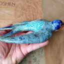 Jaskółka na ścianę z ceramiki - dekoracja handmade