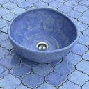 Niebieska umywalka ceramiczna - duża misa (ręcznie robiona)