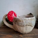 Kubek ceramiczny Muchomor (Amanita) - ręcznie lepiony, 380 ml