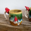 Duży kubek z Muchomorem handmade | Miodna łąka | ok 490 ml