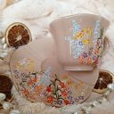 Komplet polne kwiaty ręcznie malowany 250 ml - porcelanowa filiżanka